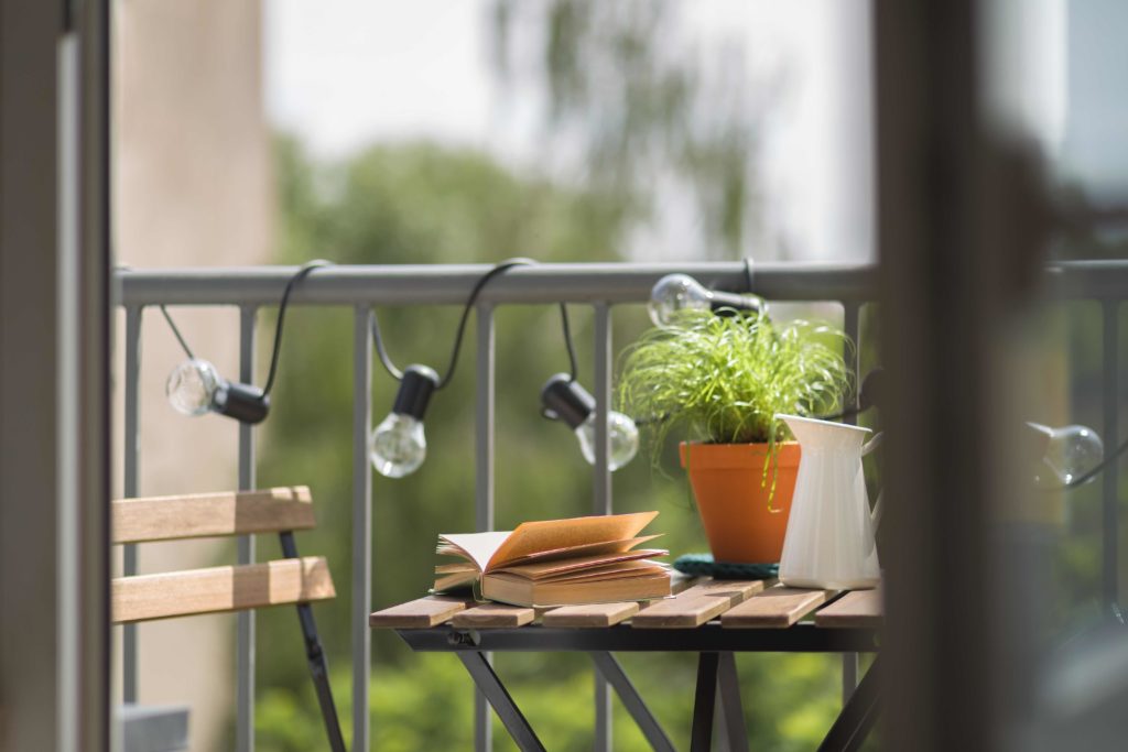 Terraza con plantas